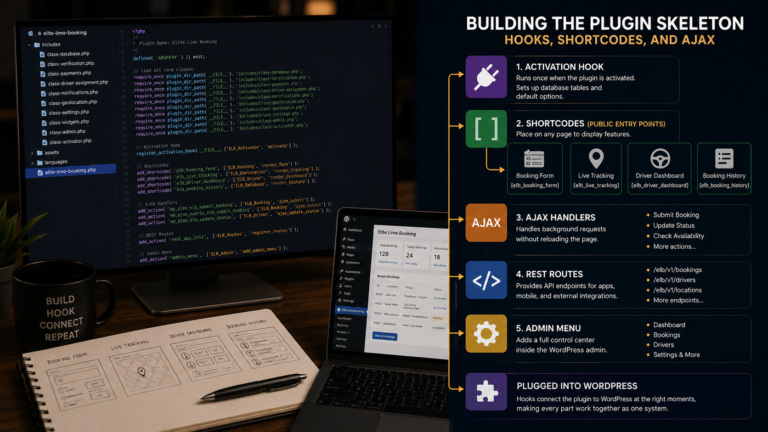 Building the Plugin Skeleton: Hooks, Shortcodes, and AJAX